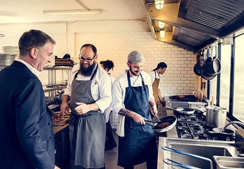 Restaurant manager in kitchen