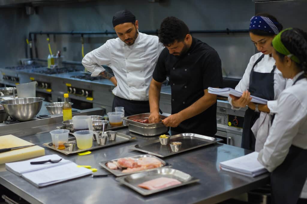 Kitchen manager training cooks